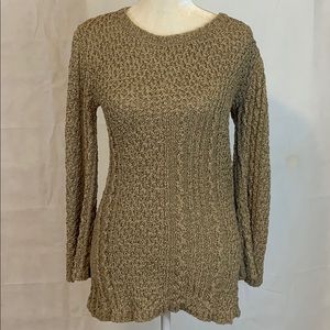 Kenar Size L Tan Long Sleeve Cotton Blend Sweater